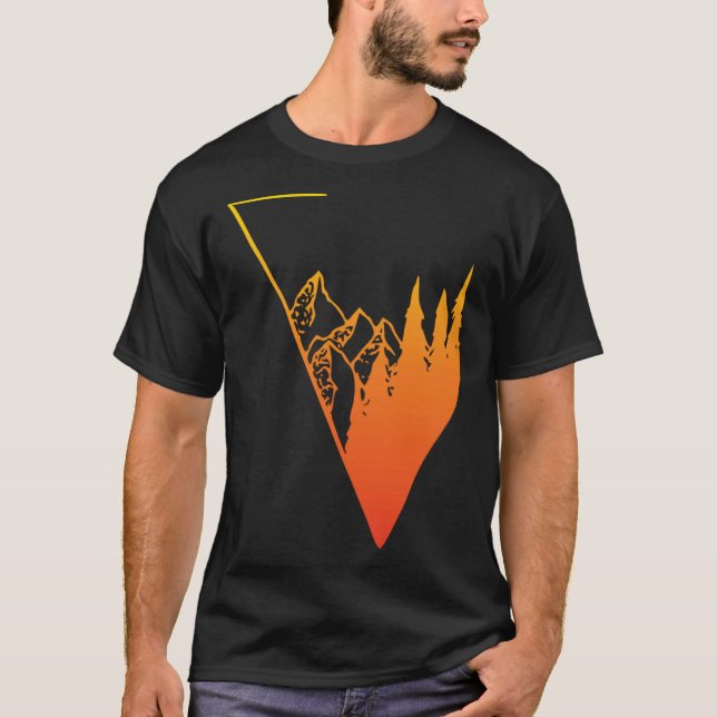 Camiseta Emblem mountain panorama and forest  easy going fa (Frente)