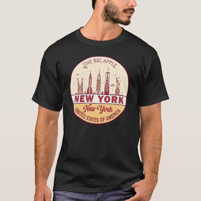 Camiseta Emblem Skyline Nova Iorque (Frente)