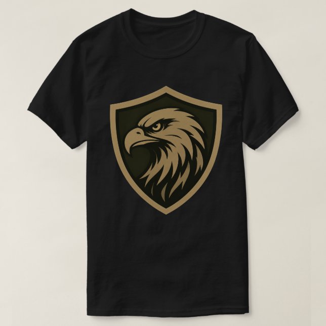Camiseta Emblema Águia Tática Escudo (Frente do Design)