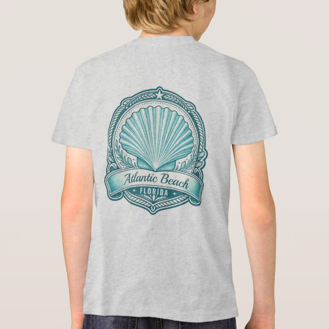 Camiseta Emblema Costeiro de Atlantic Beach FL (Verso)
