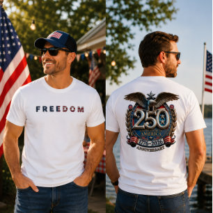 Camiseta Emblema da Águia do 250º Aniversário da Liberdade 