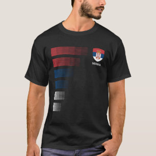 Camiseta Emblema da Bandeira da Sérvia Patriótica Orgulho N