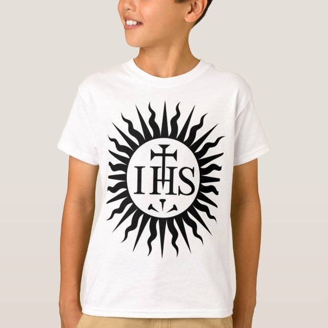 Camiseta Emblema da Companhia de Jesus Monograma (Frente)
