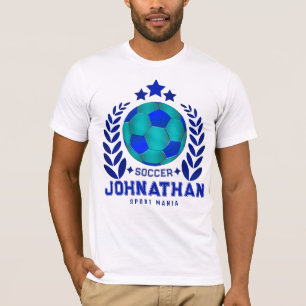 Camiseta Emblema da Equipe de Futebol Azul Presentes Para