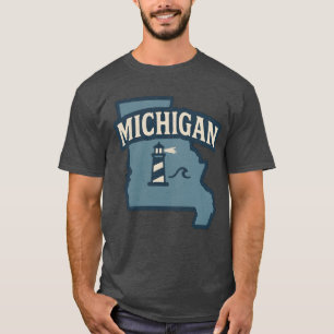 Camiseta emblema da família do farol de Michigan