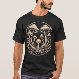 Camiseta Emblema da Floresta de Cogumelos Fungi Fantastica 