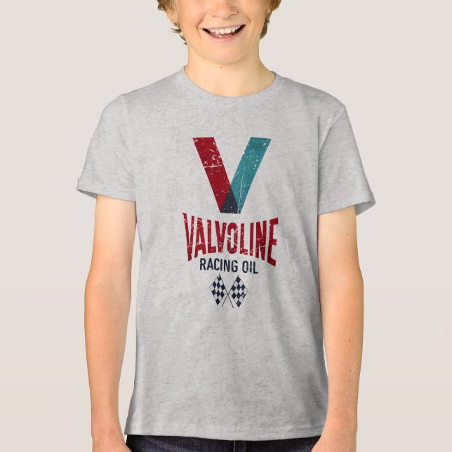 Camiseta Emblema da Imagem de Óleo de Corrida (Frente)