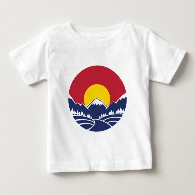 Camiseta Emblema da montanha rochosa de Colorado (Frente)