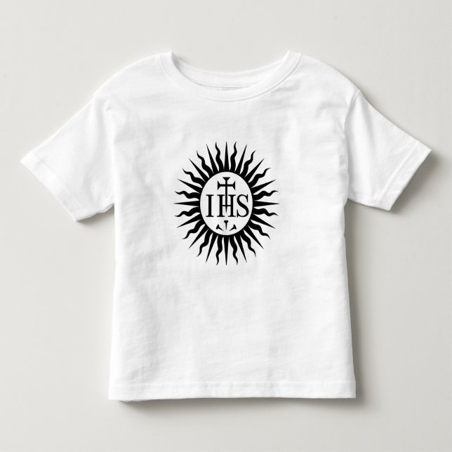 Camiseta Emblema da Sociedade de Jesus Monograma (Frente)