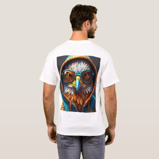 Camiseta emblema de águia cristal dinâmica em uma t-shirt.