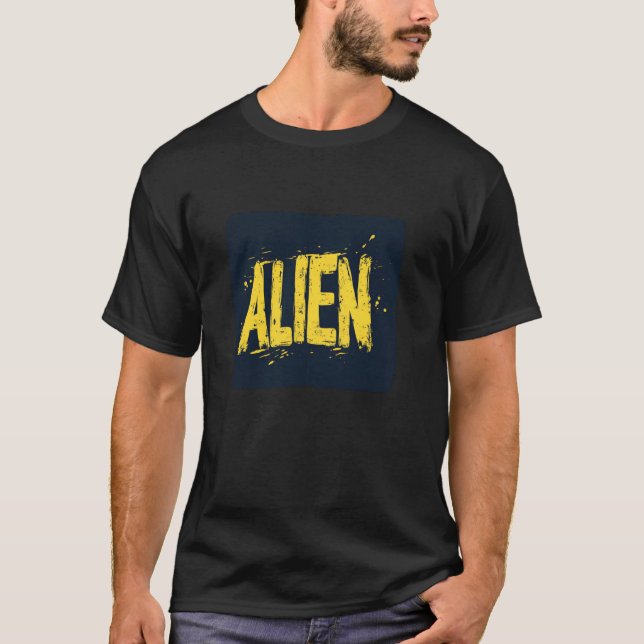 Camiseta Emblema de alienígena para fãs e sonhadores do Sci (Frente)