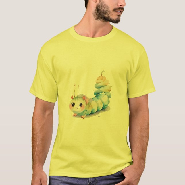 Camiseta Emblema de arte da lagarta (Frente)