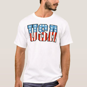 Camiseta Emblema de Bandeira Americana Patriótica dos EUA