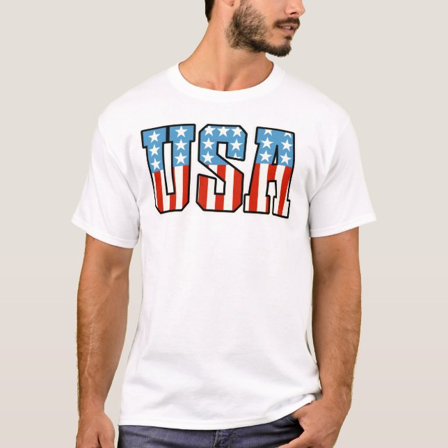Camiseta Emblema de Bandeira Americana Patriótica dos EUA (Frente)