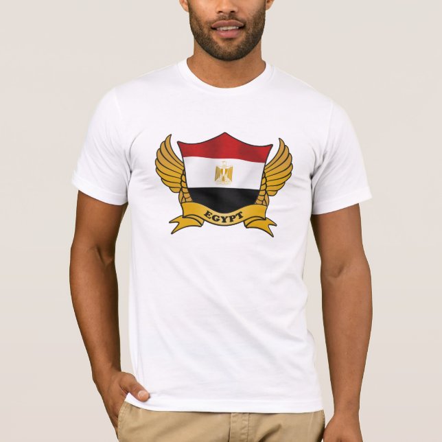 Camiseta Emblema de bandeira do Egito (Frente)