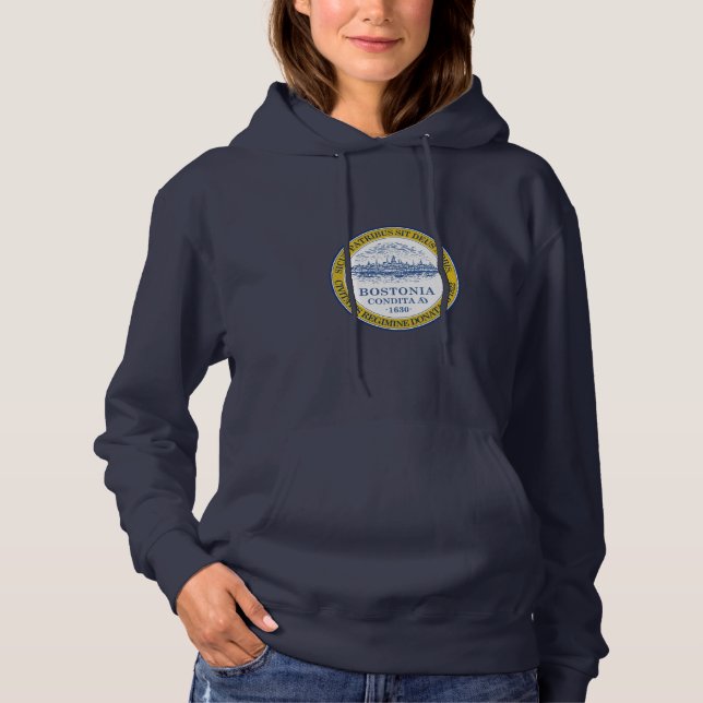 Camiseta Emblema de Boston, Massachusetts Hoodie (Frente)
