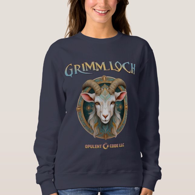 Camiseta Emblema de Cabra Grimmloch RPG de Fantasia (Frente)