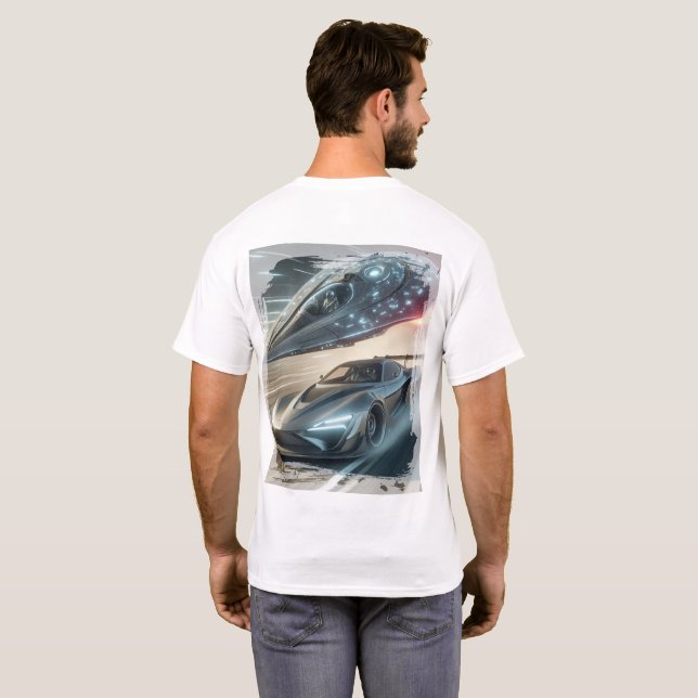 Camiseta Emblema de Deriva Neon Extraterrestre (Parte Traseira Completa)