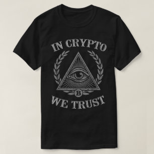 Camiseta Emblema de Design 'Confiamos na Criptomoeda'
