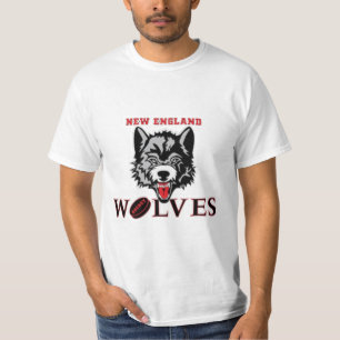 Camiseta Emblema de Disco de Hóquei Lobo Rosnando Feroz