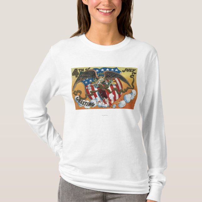 Camiseta Emblema de Eagle que guardara fogos-de-artifício, (Frente)