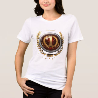 Camiseta Emblema de Garantia Número Um Coroa de Louros Luxo