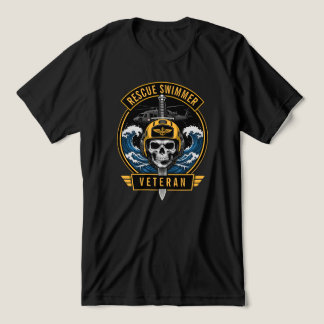 Camiseta Emblema de helicóptero militar veterano nadador de