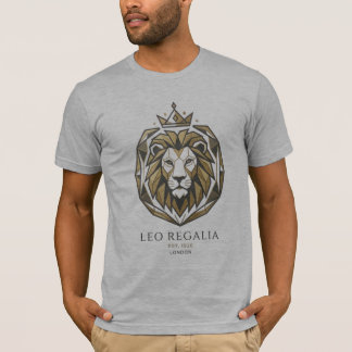 Camiseta Emblema de Leão Geométrico Vetorial Logo | Marca d