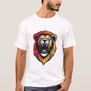 Camiseta Emblema de Leão Rugindo