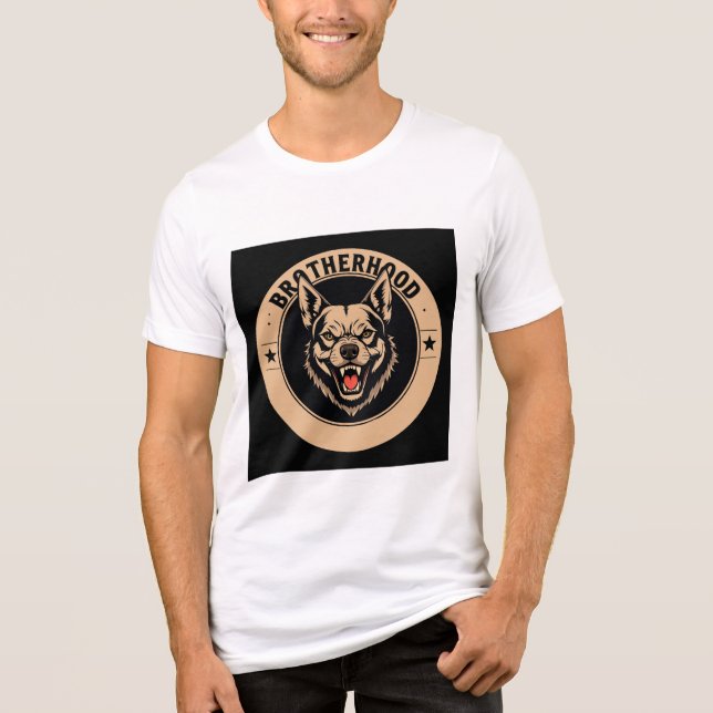Camiseta Emblema de logotipo de lobo representando fraterni (Frente)