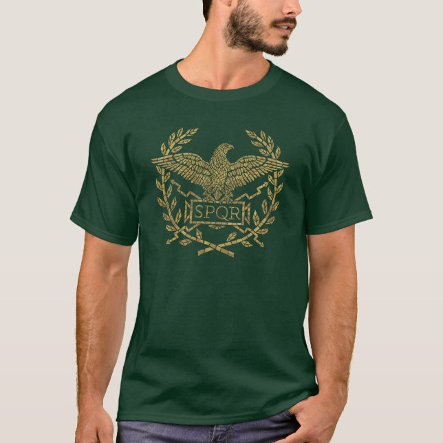 Camiseta Emblema de mosaico de águia do Império Romano (Frente)