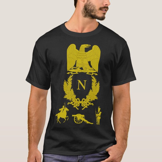 Camiseta Emblema de Napoleão Bonaparte - História Militar D (Frente)