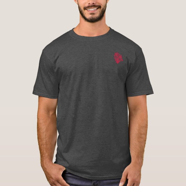 Camiseta Emblema de Narcisos com Renda Vermelha | Blossom B (Frente)