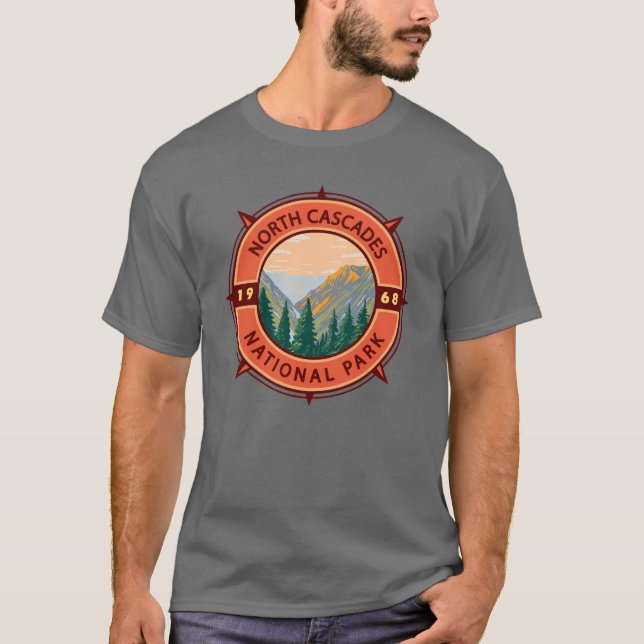 Camiseta Emblema de passagem do Parque Nacional das Cascade (Frente)