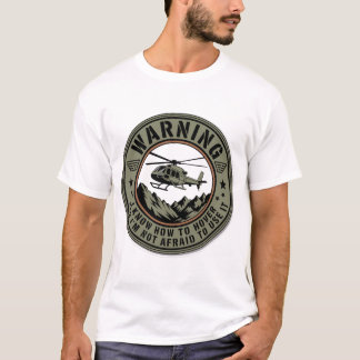 Camiseta Emblema de Piloto de Helicóptero – Aviso Eu Sei Co
