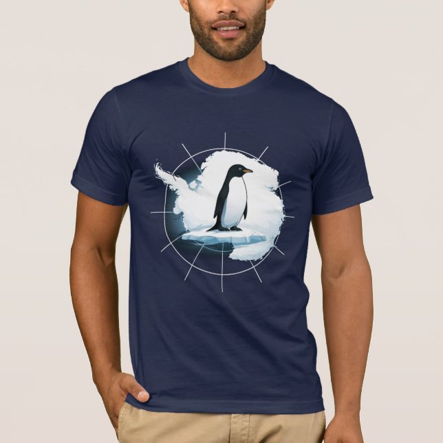 Camiseta Emblema de Pinguim da Antártida – Design Explorado (Frente)