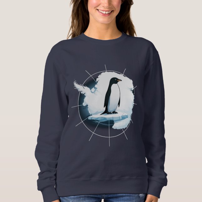 Camiseta Emblema de Pinguim da Antártida – Design Explorado (Frente)