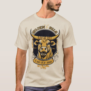 Camiseta Emblema de Reunião dos Touro Dourado Vintage