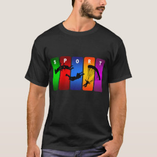Camiseta Emblema de salto de pára-quedas multicolorido