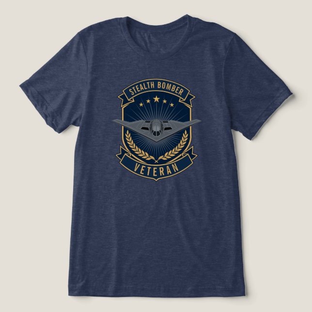 Camiseta Emblema de Veterano do Bombardeiro Stealth B-2 Spi (Design frontal)