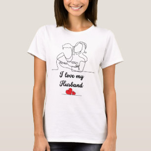 Camiseta Emblema do Amor Eterno: Eu Amo Meu Marido