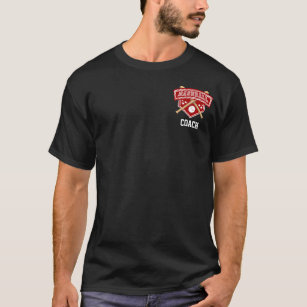 Camiseta ⚾ emblema do beisebol em vermelho escuro e branco