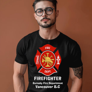 Camiseta emblema do bombeiro