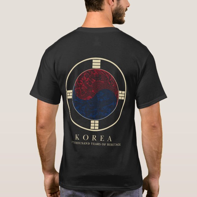 Camiseta Emblema do Dragão Coreano Taegeuk (Verso)