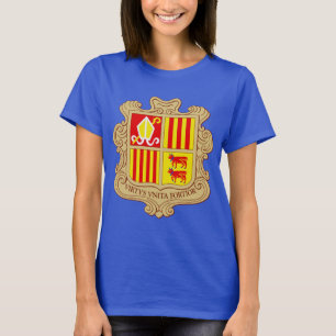 Camiseta Emblema do Estado de Andorra Historicidade Co-Prin