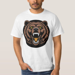 Camiseta Emblema do Poder do Urso Rugindo