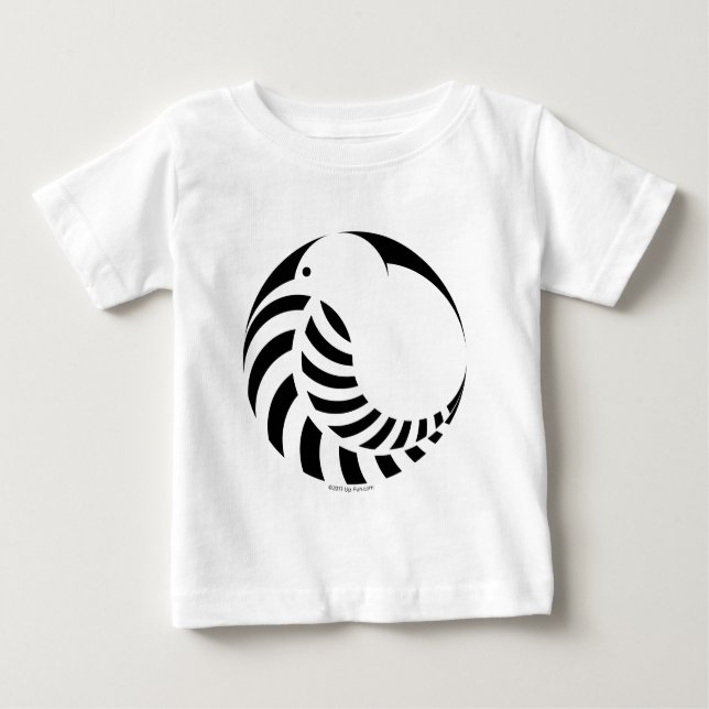 Camiseta Emblema do quivi de NZ/samambaia de prata (Frente)