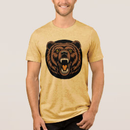 Camiseta Emblema do Urso Rugindo Poderoso