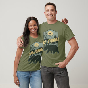 Camiseta Emblema do Urso Selvagem da Califórnia