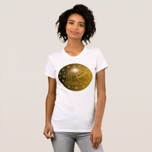 Camiseta Emblema do Zodíaco Aquário Símbolo Celestial Min